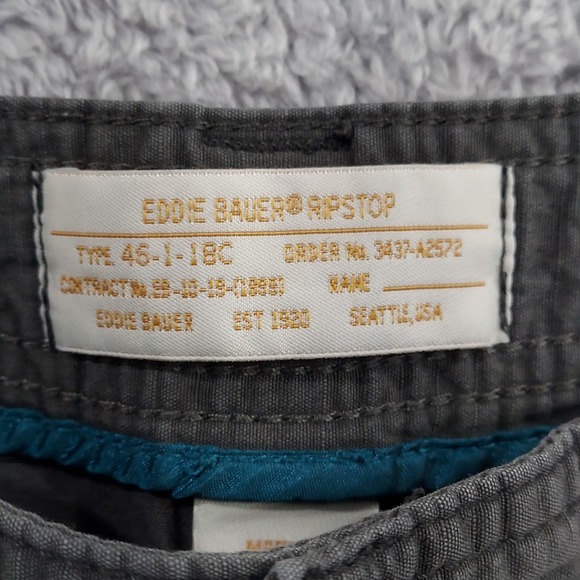 Eddie Bauer Cargo Shorts Women's Size 12 Gray Pockets Outdoor Ripstop Drawstring - Picture 5 of 15